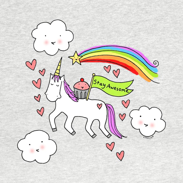 Stay Awesome Cupcake and Unicorn by unicornlove